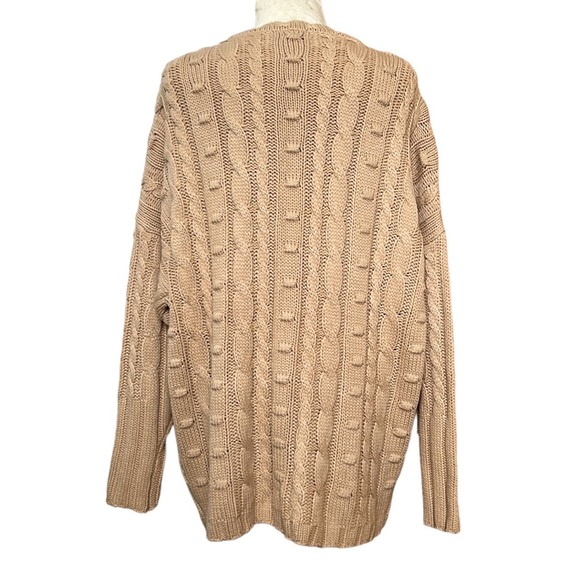 AFRM Bostom Oversized Long Cable Knit Sweater in Sand M/L - Picture 4 of 10